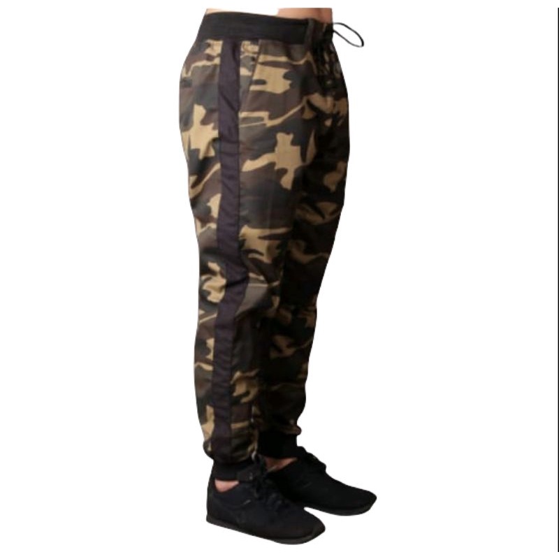 Celana jogger pria camo army loreng