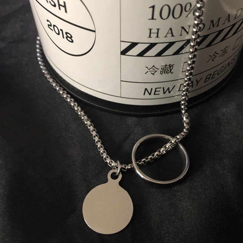 Necklace Korea Hip Hop Pendant Ring Disc Simple