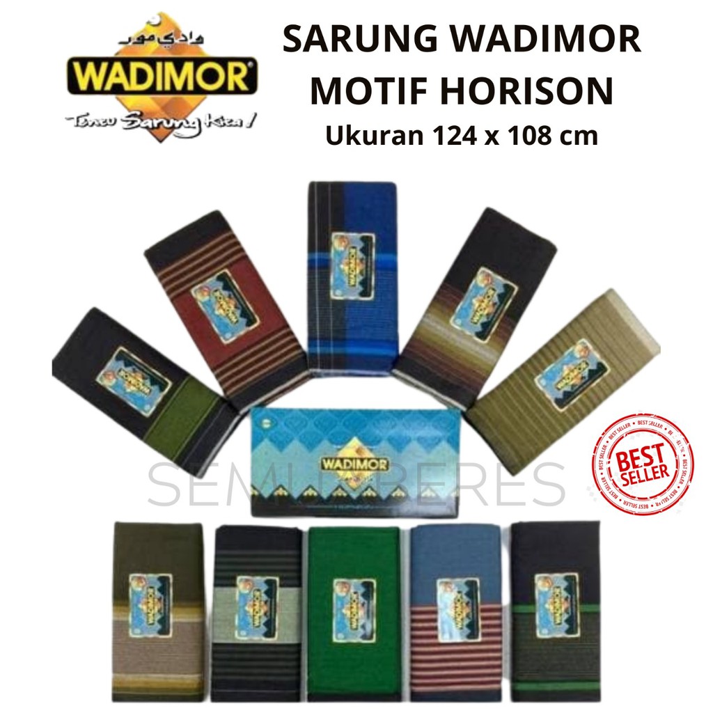 Sarung Wadimor Motif Horison - Kain Tenun Dewasa Pria Laki Cowo Sholat Solat