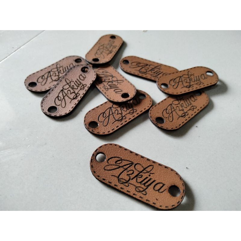 label kulsin custom gravir kulit sintetis