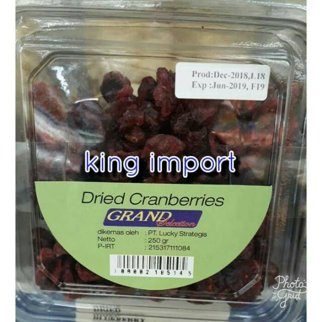 

Dried Cranberries 250gr manisan buah kering