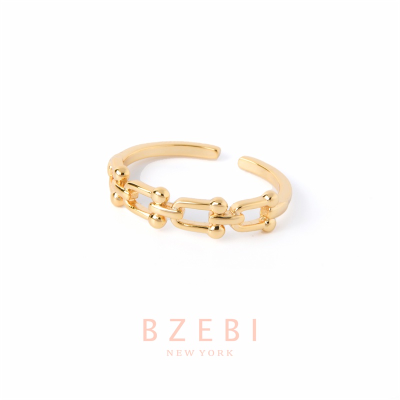 Bzebi Cincin Lapis Emas 18k Adjustable Dengan Kotak Penyimpanan Untuk Wanita 894r