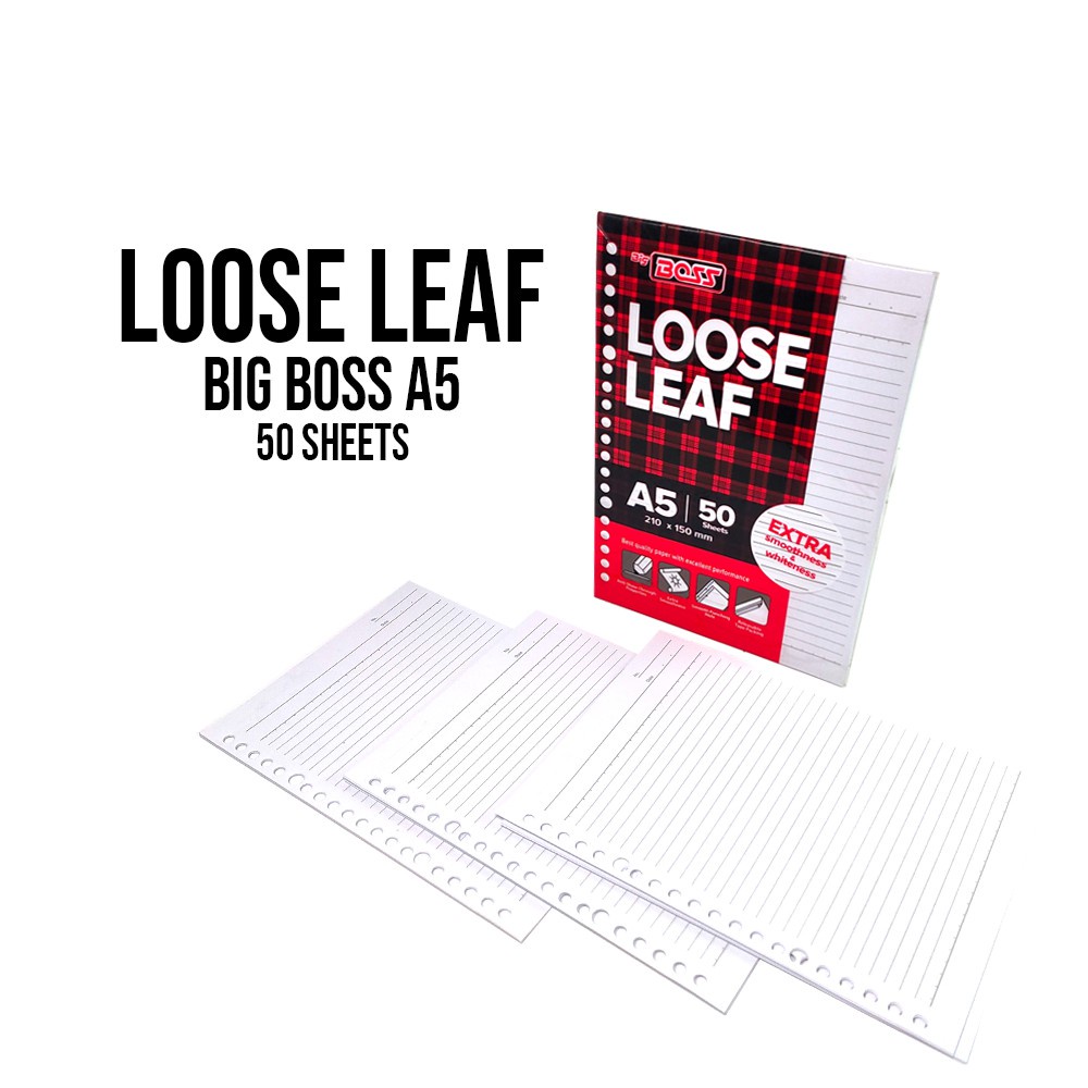 

Kertas Binder/loose leaf boss A5/50 sheet