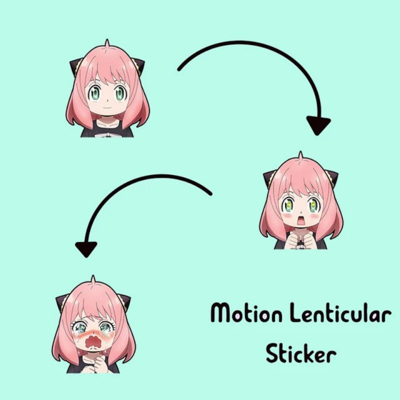 Ready Stock Stiker Anya Forger Spy x Family 3D Motion Lenticular Sticker V2