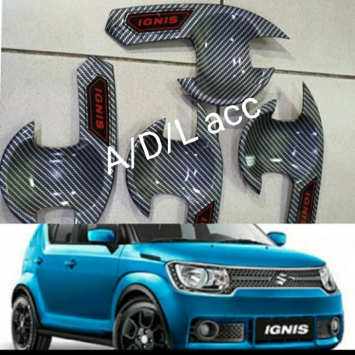 cover OUTER mangkok + HANDLE pintu mobil suzuki ignis motif carbon