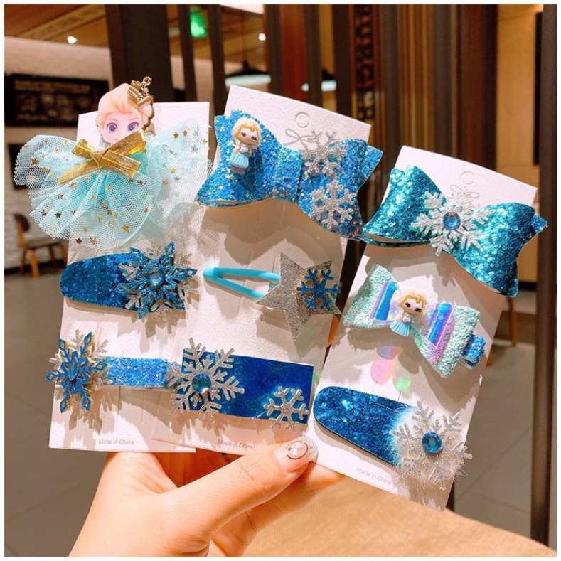 Jepitan Rambut Set Frozen Elsa Aksesoris Hair Pin Hadiah Ulang Tahun Souvernir Kado