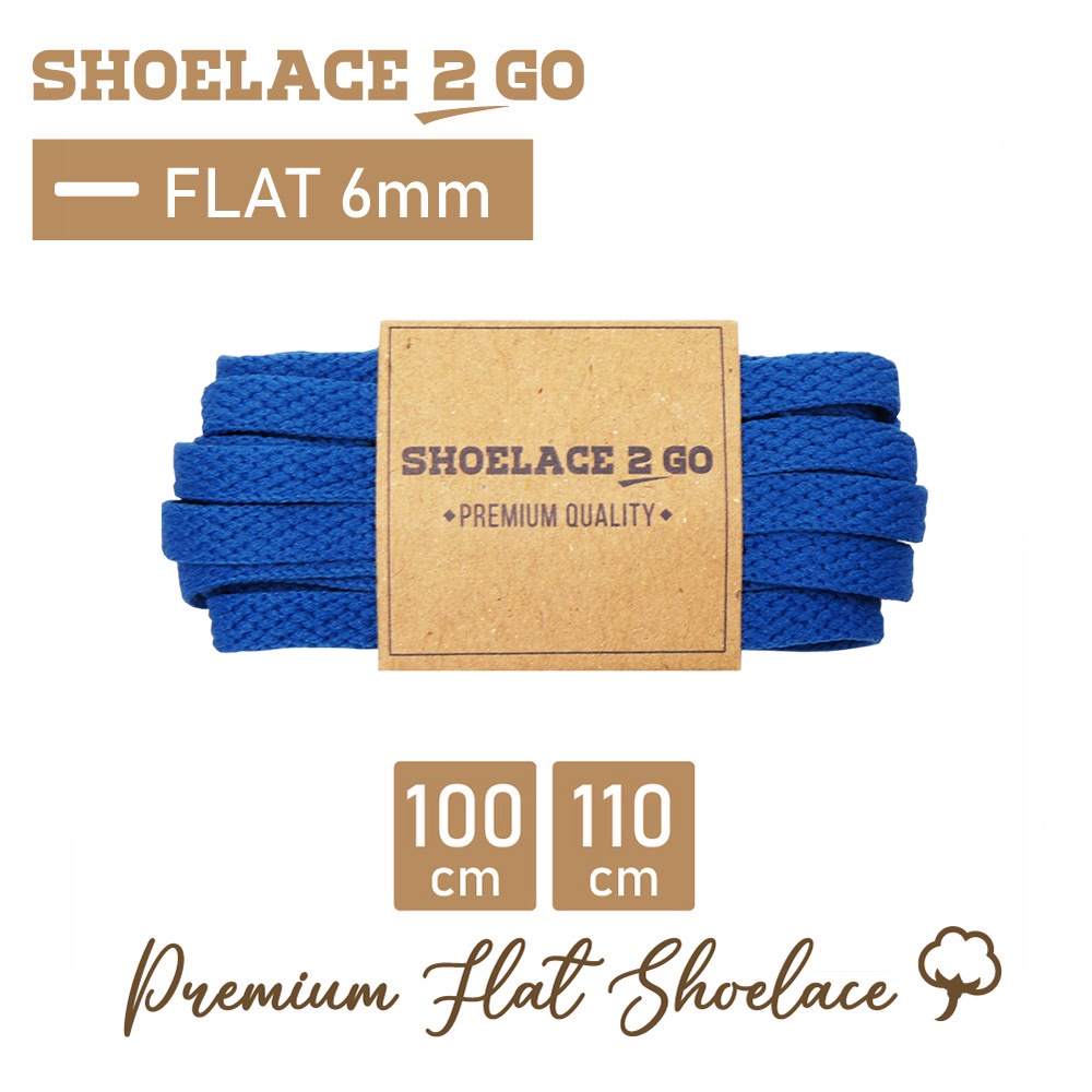 SHOELACE 2 GO PREMIUM TALI SEPATU GEPENG PIPIH FLAT J3 - BLUE