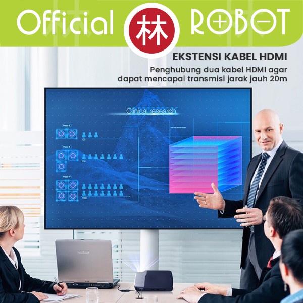 ROBOT RHH10 Adapter Ekstensi Kabel HDMI Female to Female 4K HD