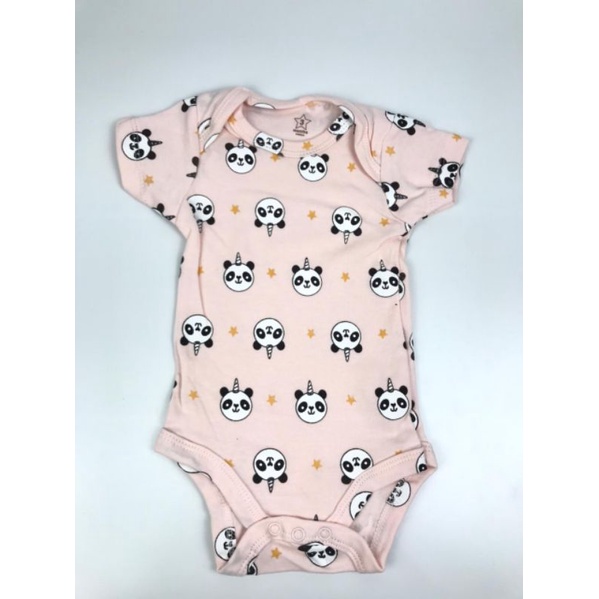 BABY K2 - Baby Bodysuit Isi 5 Pcs Motif Panda Pink Merek Tedmimak