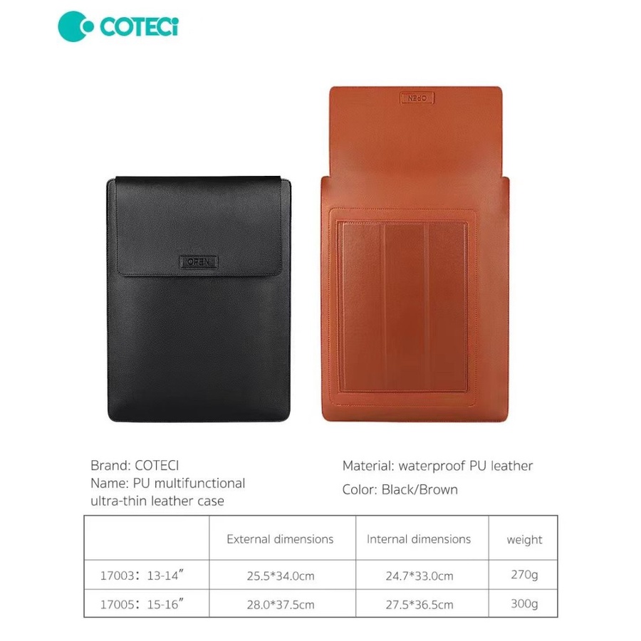 COTEetCI NoteBook Multifanctional PU Leather Case wth Mousepad &amp; Stand