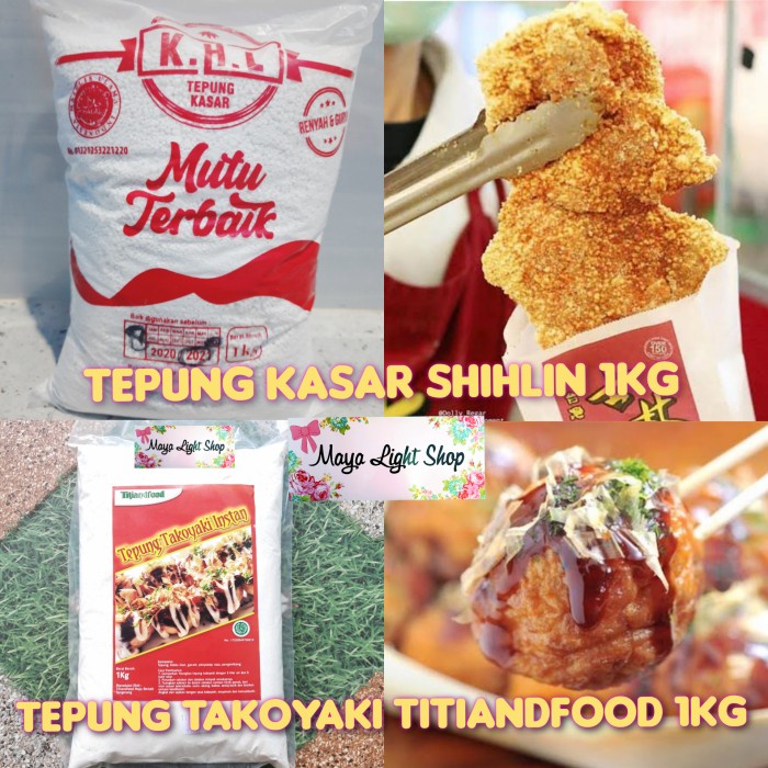 

PROMO [COD] tepung shihlin 1kg halal tepung kasar ayam tapioca crispy chicken - takoyaki 1kg