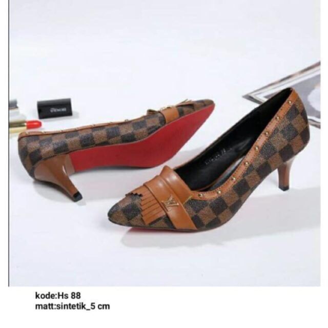 heels LV rumbai ELEGANT murah / heels lv mono murah / heels lv damier murah / heels kerja murah