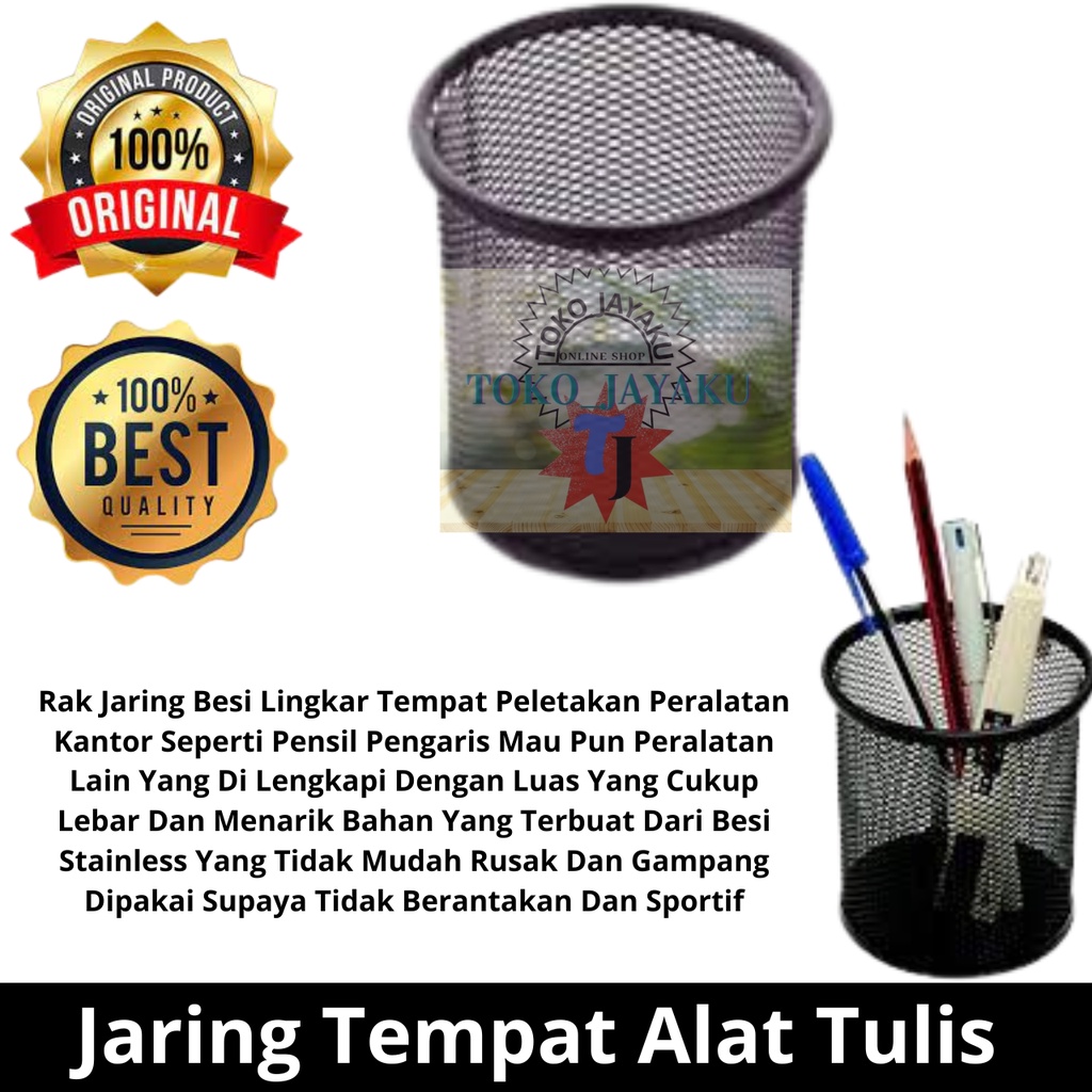 

TJ Tempat Alat Tulis Meja Bahan Besi Tempat Pulpen Jaring Tempat Pensil Pulpen Alat Tulis Kantor Sekolah Rak Tempat Jaring Bulat