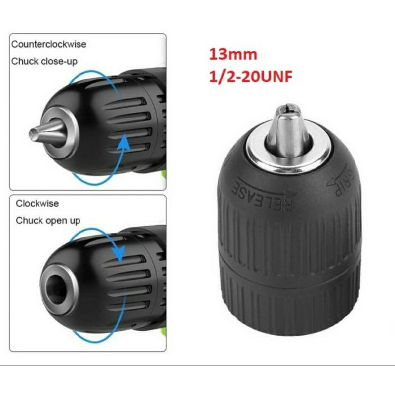 kepala bor keyless drill chuck 13mm