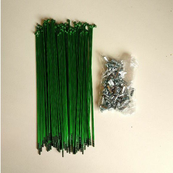 Ruji Jari Jari Spoke 20 murni 406 isi 72 biji 170 mm warna Hijau