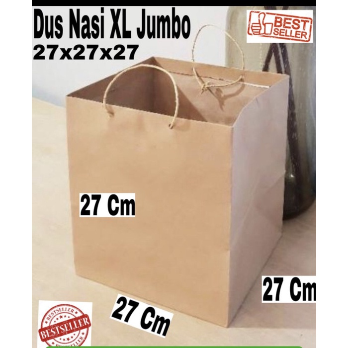 

NEW (JUMBO) Paperbag 27x27x27 Dus Nasi Tas Kertas Dos Box Nasi BESAR