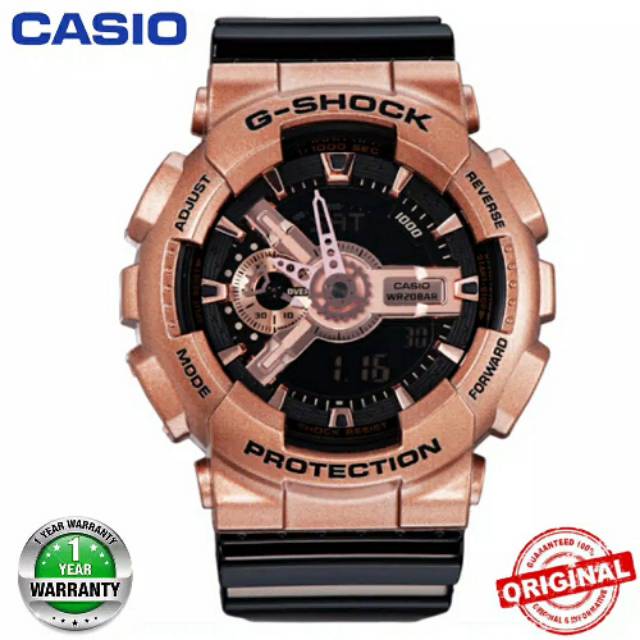 (Hot Sale)Original Casio G-Shock GA110 Jam Tangan Pria Rose Gold Black Watch Men Sport Watches