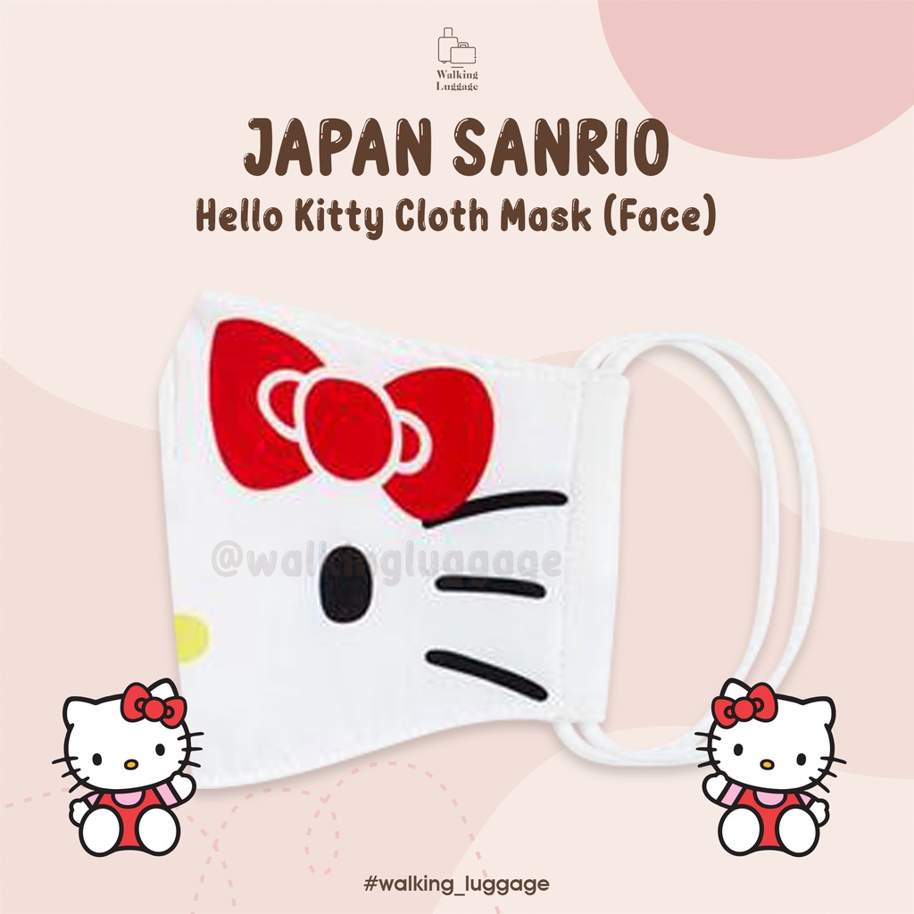 Japan Sanrio Hello Kitty Cloth Mask (Face) | Masker Kain Sanrio Jepang