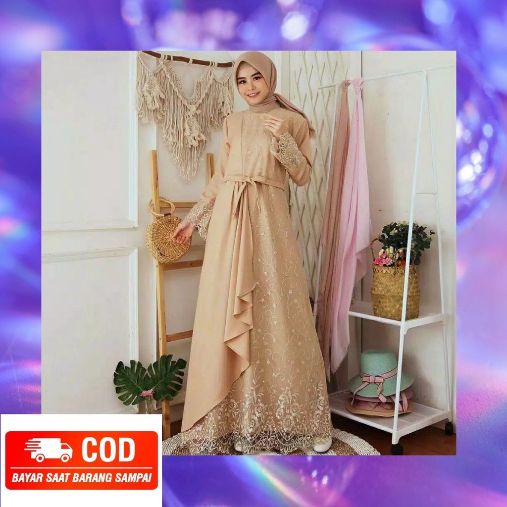 GAMIS PESTA MEWAH MAFAZA / GAUN MUSLIMAH PESTA TERBARU realpict original READY JUMBO / GAMIS REMAJA 
