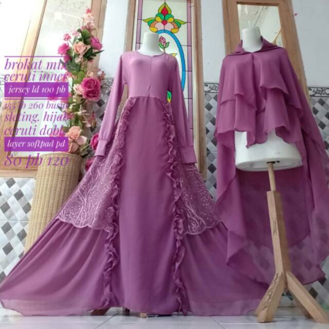 Sofia gamis terbaru brokat murah kualitas butik