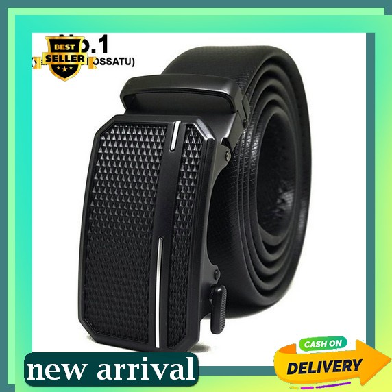 Ikat Pinggang Kulit Pria Premium Leather Pria Men Belt Gasper Ban Pingang Cowok Cowo Hitam Black Ter
