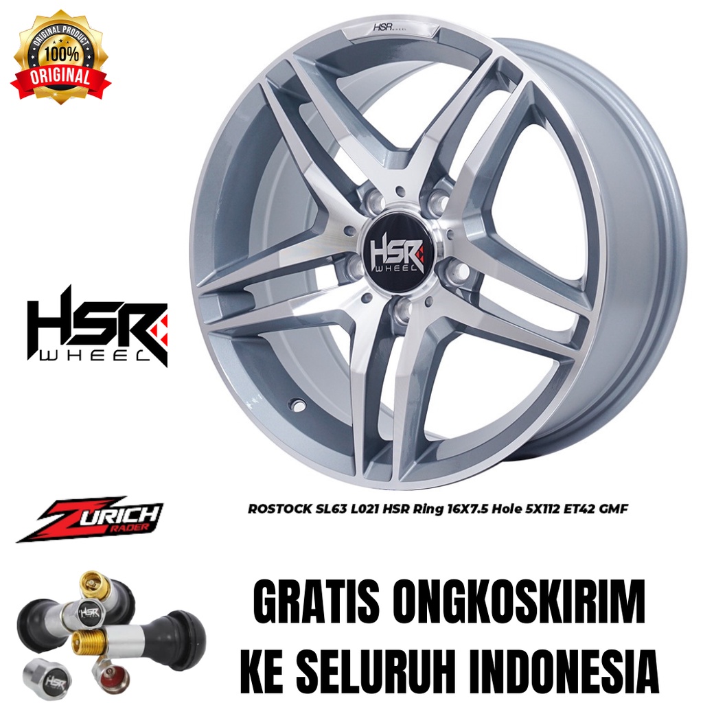 Pelek Mobil Racig Palang 5 R16 HSR ROSTOCK Velg Ring 16 Untuk Clubman