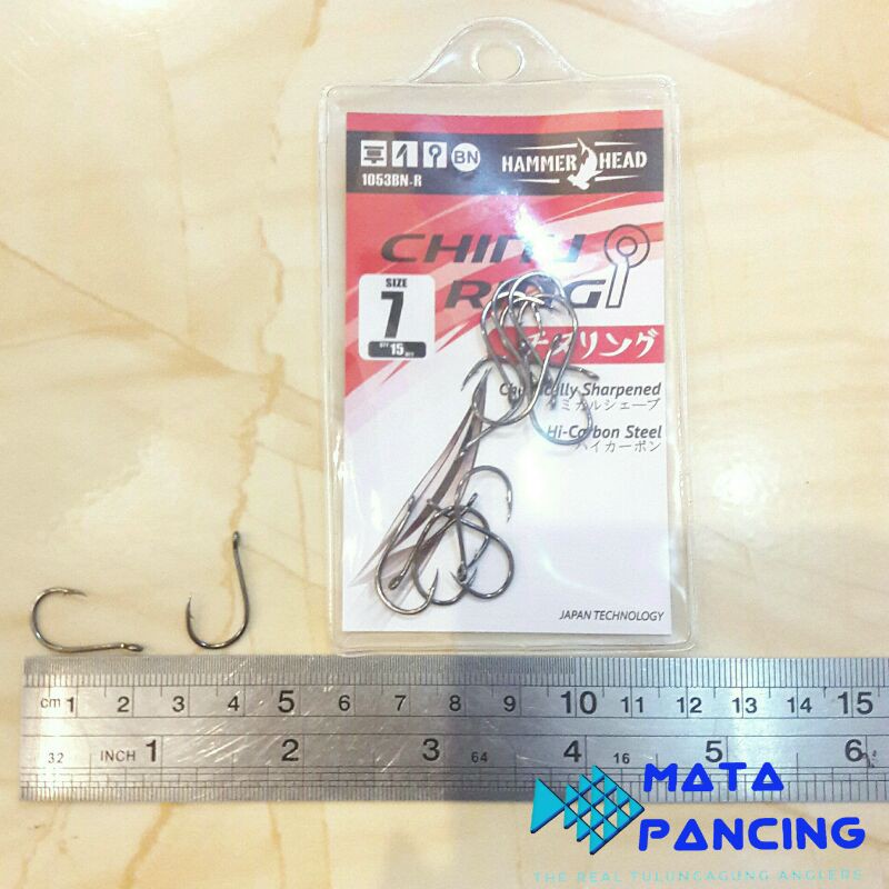 Kail mata pancing hammerhead chinu ring 1053BN cocok untuk laut dan pancing galatama kolam