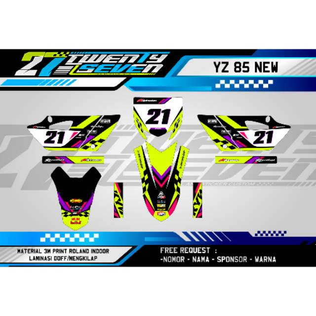 Decal BEBEK TRAIL YZ 85 NEW STIKER BEBEK TRAIL YZ 85 NEW DECAL YZ 85 NEW STRIPING YZ 85 NEW 9