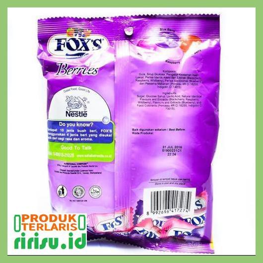 

8Tuf78F7- Permen Fox'S Berries Oval Flowrap 125 Gr 7Ti7Tgjtu-