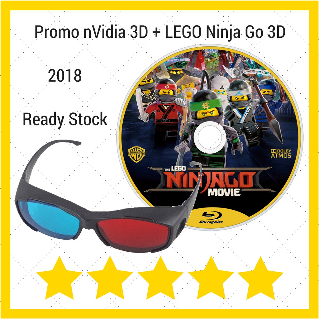 Kacamata 3D nVidia + Film 3D LEGO Ninja Go Anaglyph 3D Red Cyan Promo