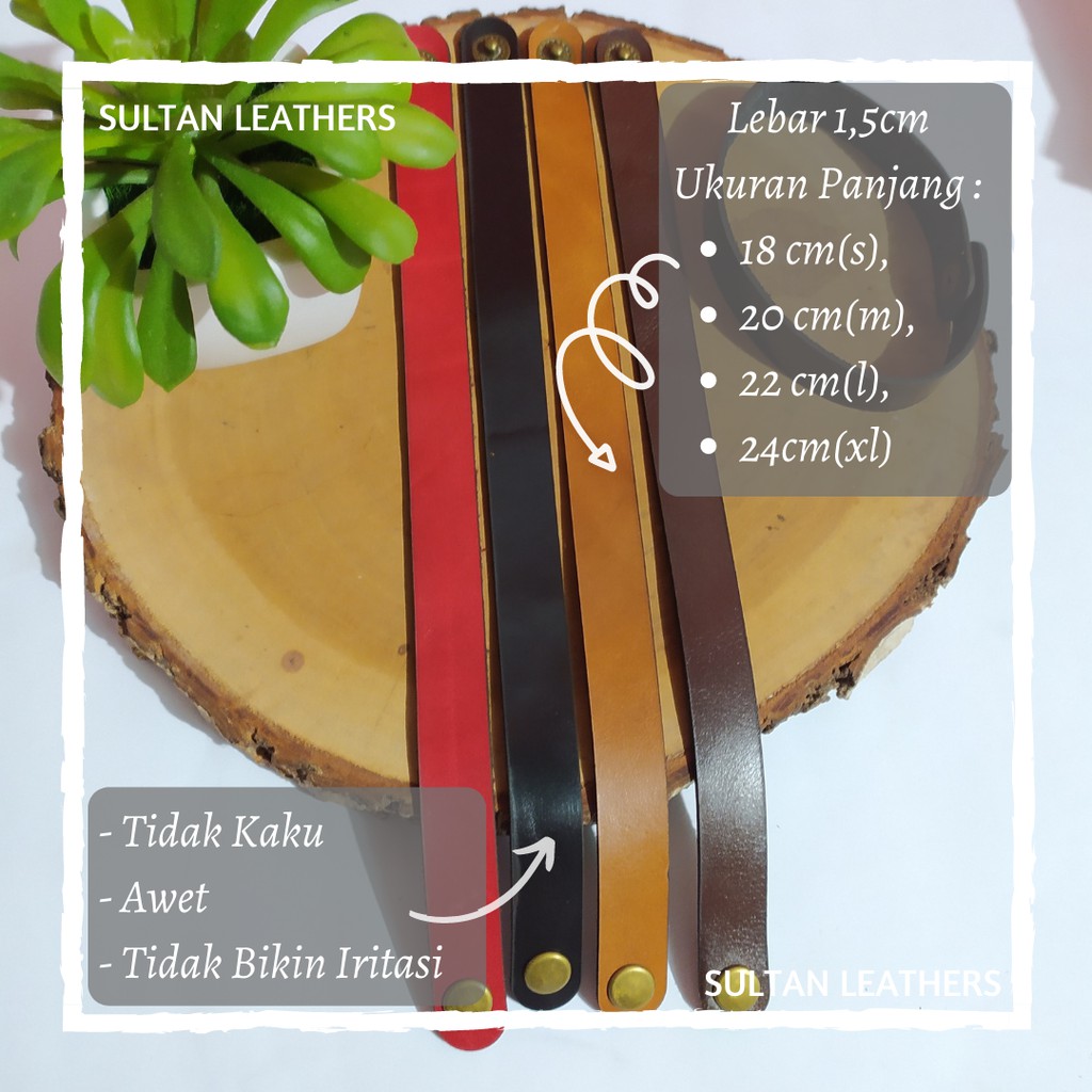 Gelang Kulit Tali Woven Simple Untuk Pria / Gelang Kulit Klasik / Perhiasan Tangan Pria Kulit Asli