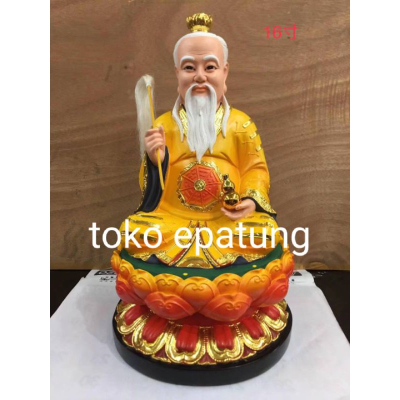 patung dewa tai shang lau cin / tai siong - fiber - 16 inch