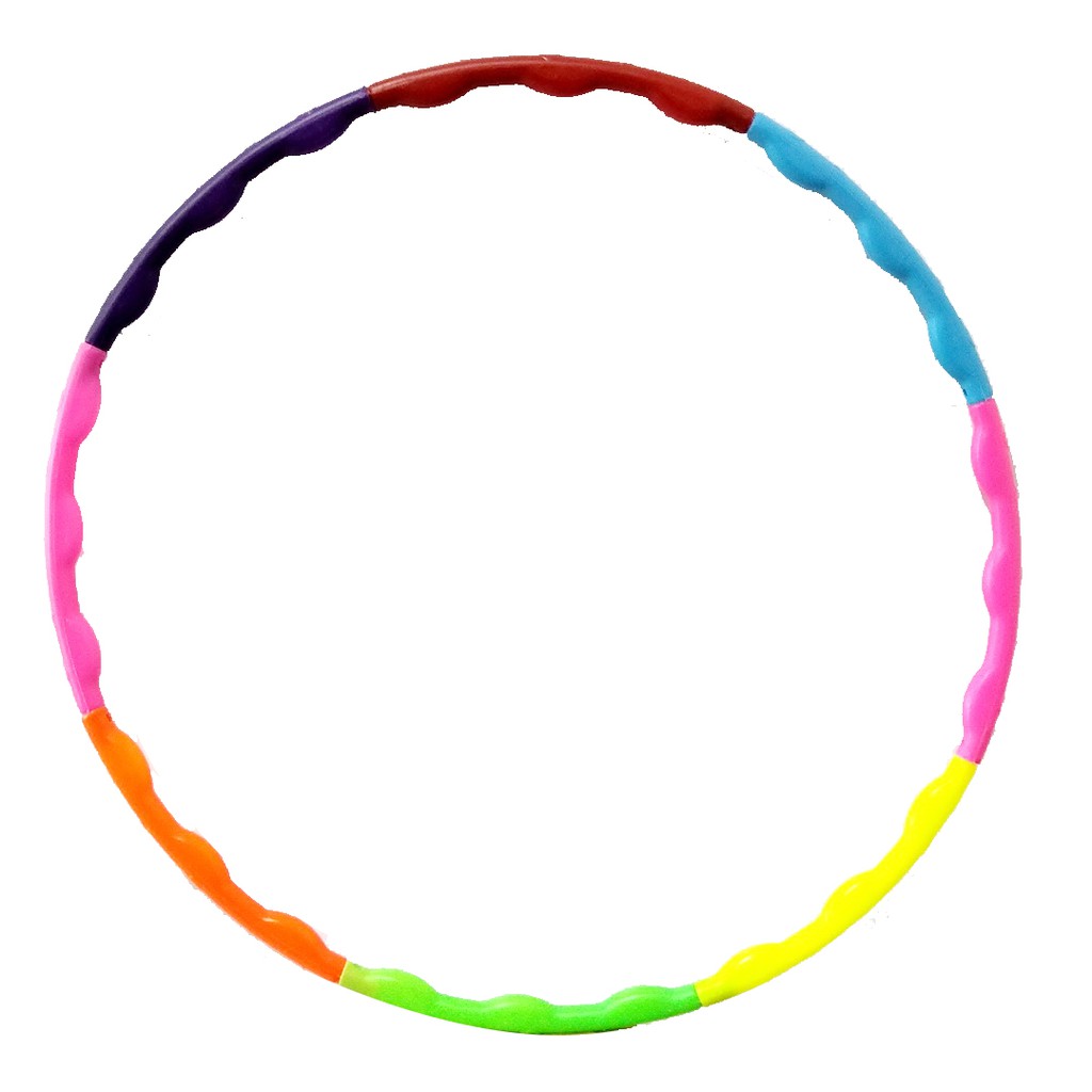 Hula hoop Pelangi Plastik Rakit Mainan Olahraga Anak Hulahoop