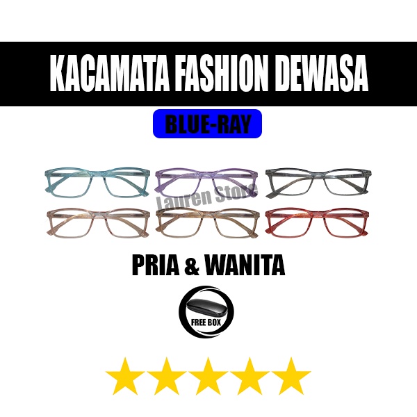 Kacamata Dewasa Anti Radiasi Gagang Per / Blueray HP Laptop Komputer / Pria Wanita Original FREECASE