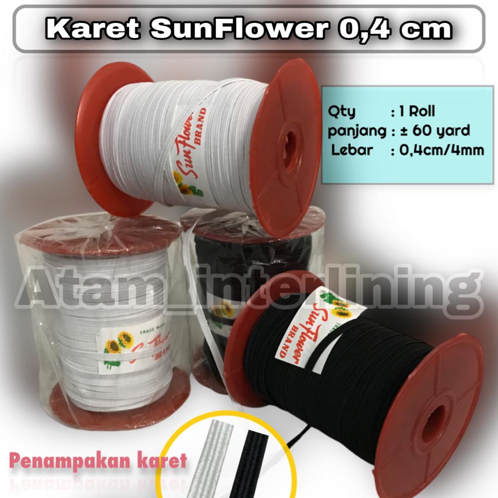 Elastik SunFlower 4mm / 0,4cm - Karet tali elastik elastic elastis kolor 4mm | Karet elastis | karet
