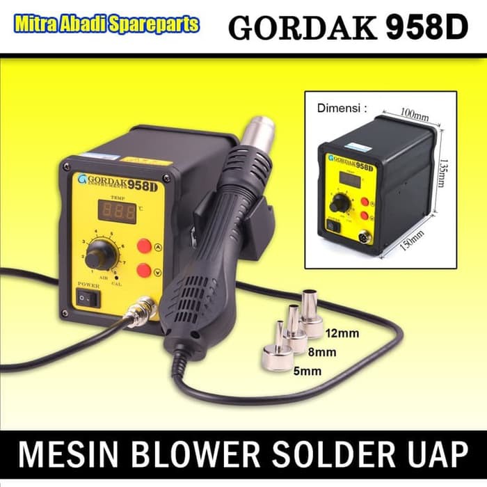 Bagus Mesin Blower Solder Uap Portabel Portable GORDAK 958D Berkualitas