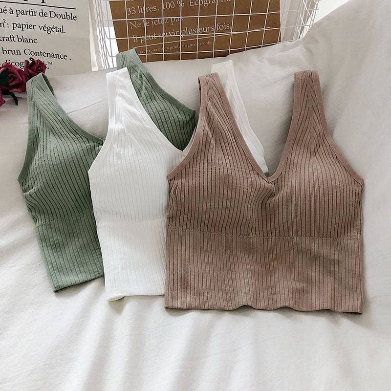 LF - Bra Tanktop Korean Vneck Tanktop Bra / Beha Pakaian Dalam Wanita import Bra35