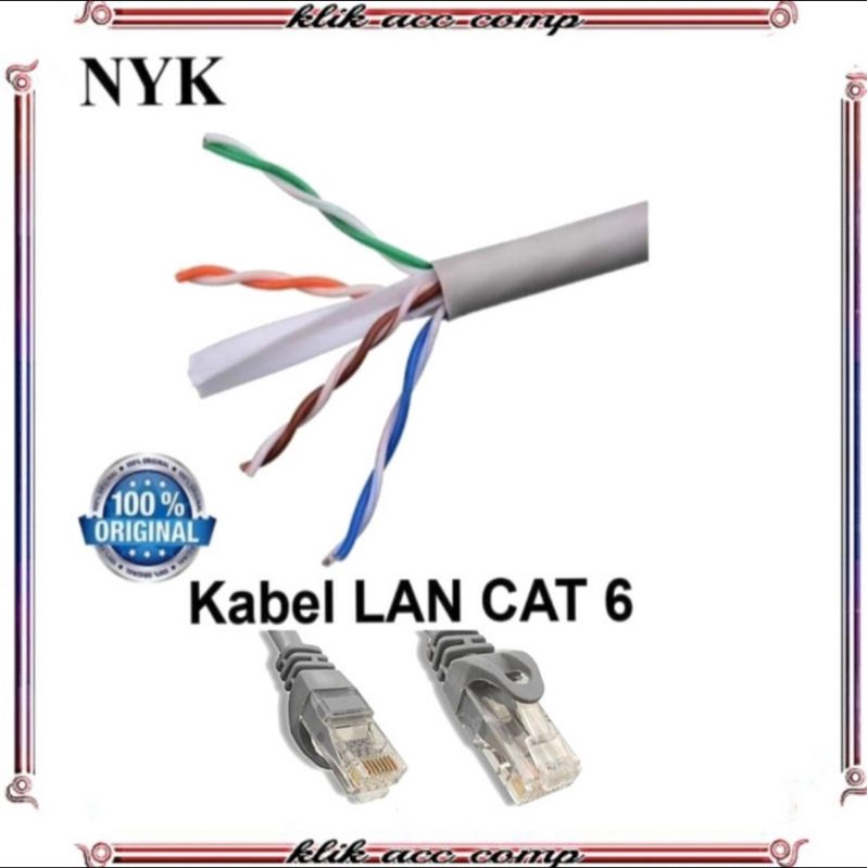 KABEL LAN NYK CAT6 30 METER UTP / Internet Jaringan Cat6 UTP 30METER