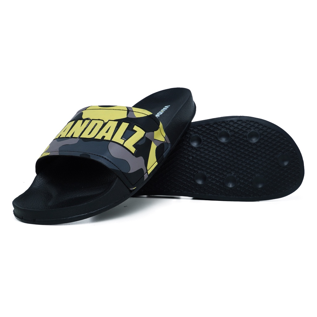 Vandalz Sandal Pria Slip On Karet Sandal Army Vandalz - Black