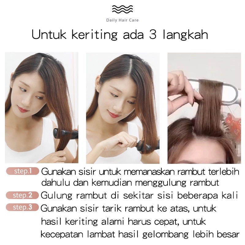 [ BISA COD ] Catok Sisir Pelurus Rambut Hair Straightener Curler 2 in 1 catokan sisir listrik