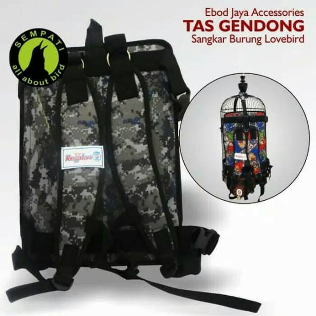 TAS GENDONGAN SANGKAR BURUNG LOVEBIRD