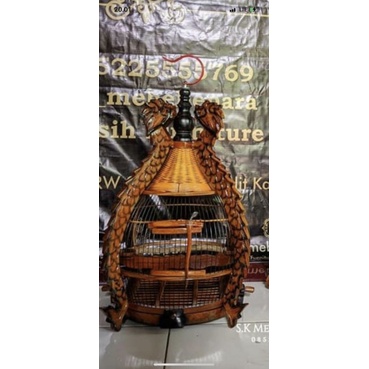 sangkar burung perkutut ukir naga