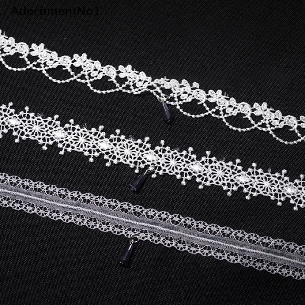 (AdornmentNo1) Kalung Choker Lace Putih Untuk Perhiasan Wanita