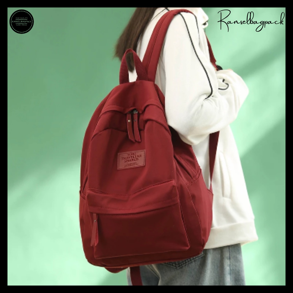 Tas Ransel Wanita - Tas Sekolah Remaja Dewasa Model Terbaru Fashion Korea Kekinian Bagus Murah Besar Kuliah Traveling Jalan Stylish Backpack Punggung Bahu Sandang Kualitas Import Lokal Original Unisex Perempuan Cewek