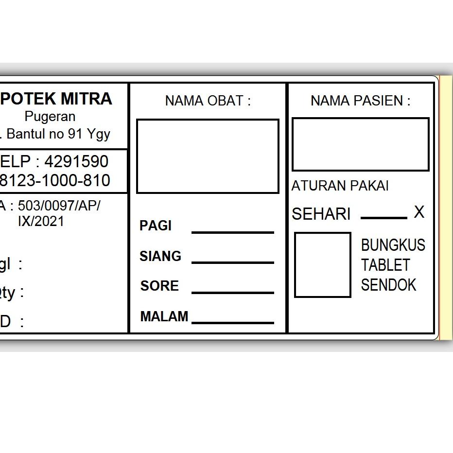 

{G-EEQ) {✔) JASA Cetak Label Etiket Obat 70x40 - 70 x 40 Semarang {super keren)