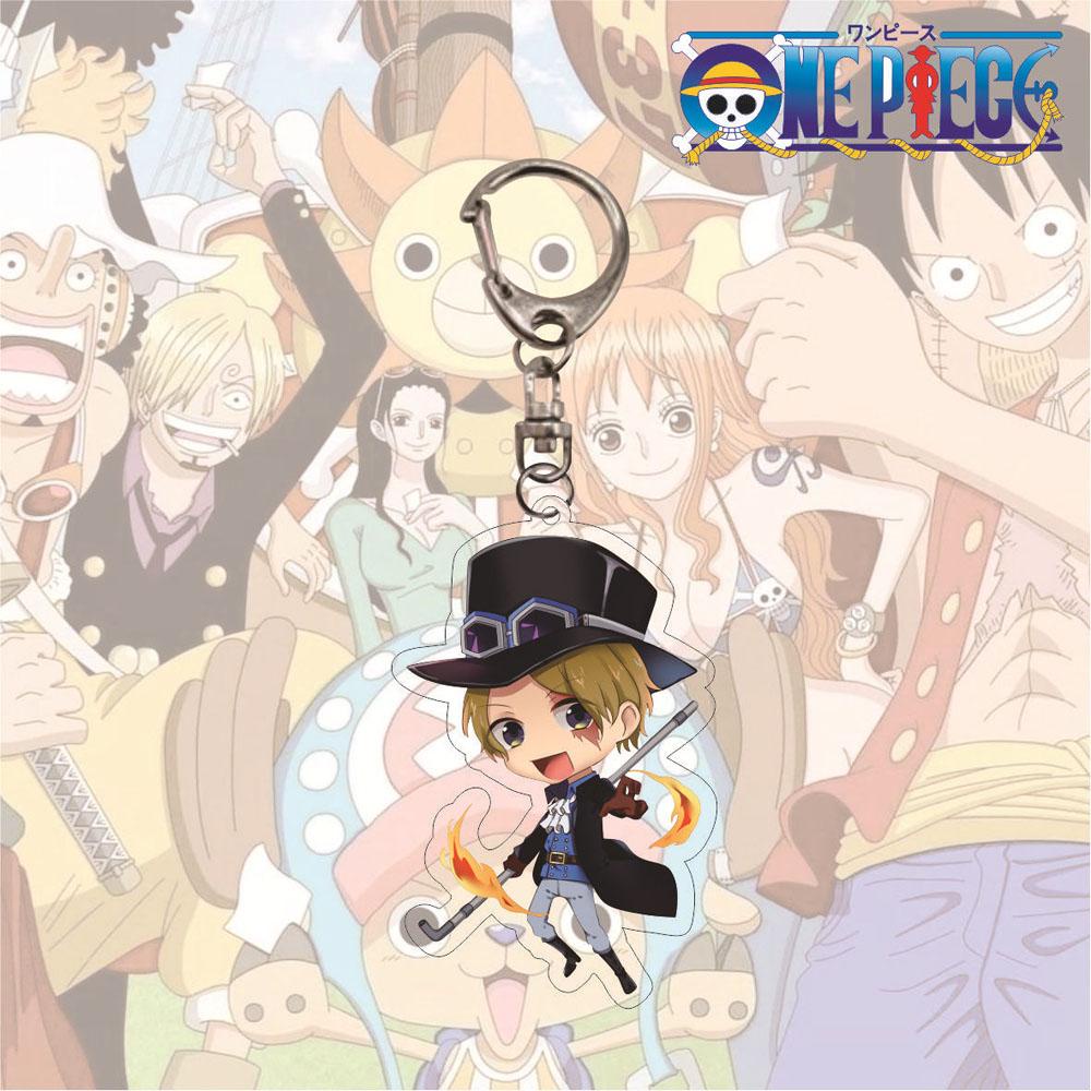 Lanfy Luffy Gantungan Kunci Luffy Hadiah Dua Sisi Liontin Scultures Acrylic Key Ring