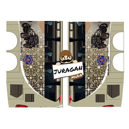 DIY Miniatur Bus Putera Mulya Double Decker Papercraft Skala 20