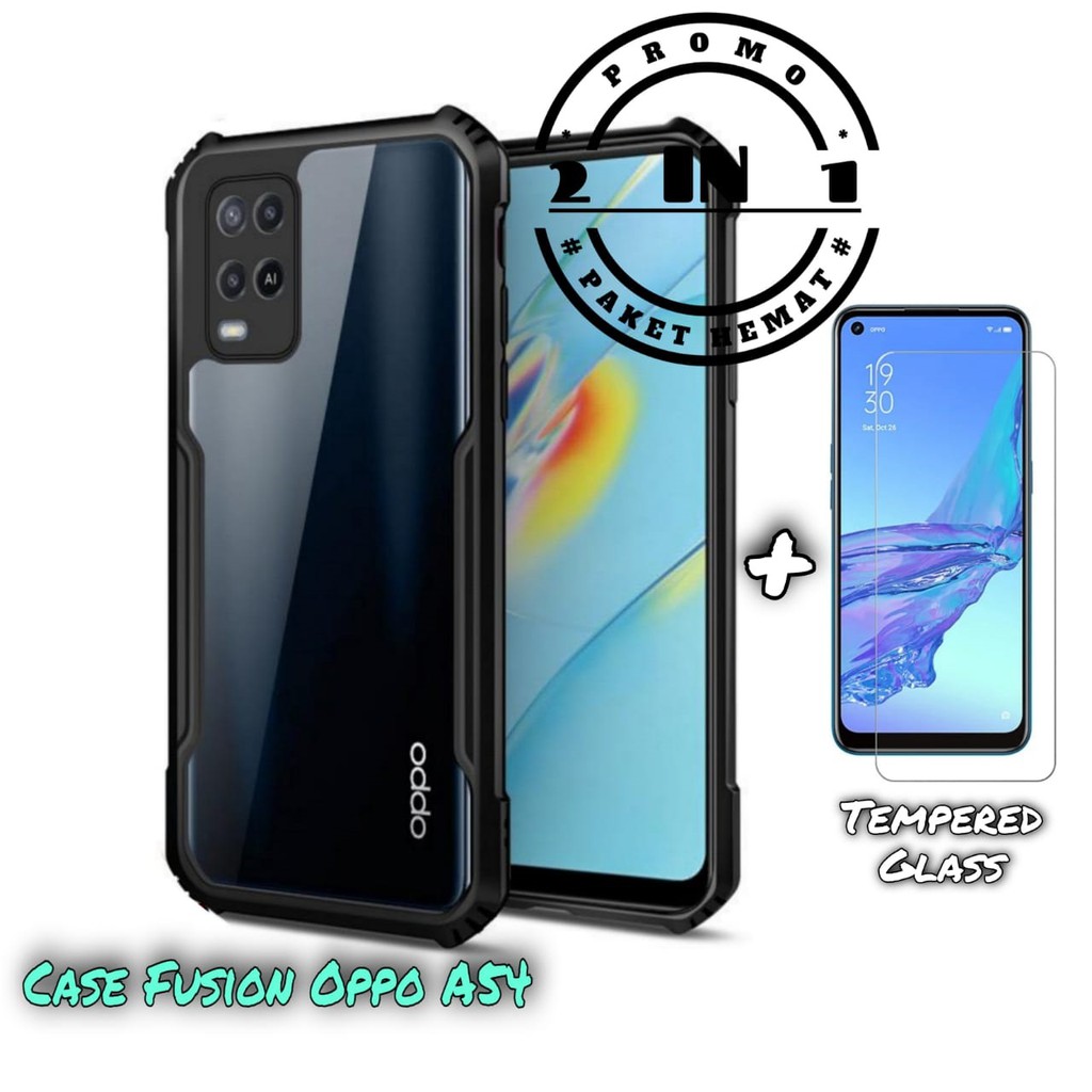 Hard Case Oppo A54 / Oppo A74 - 4G Paket Tempered Glass Clear Oppo A54 / Oppo A74 - 2021