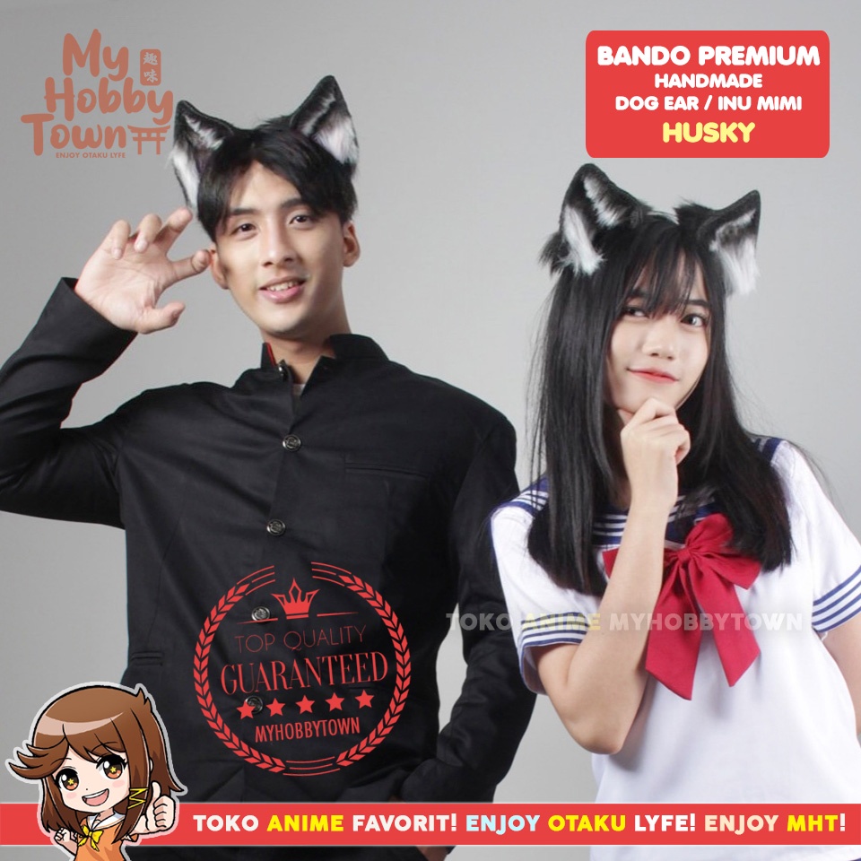 Bando Kuping Kucing Anjing Rubah Rakun Neko Mimi Fox Dog Raccoon Hairband Premium Furry Cosplay Raphtalia