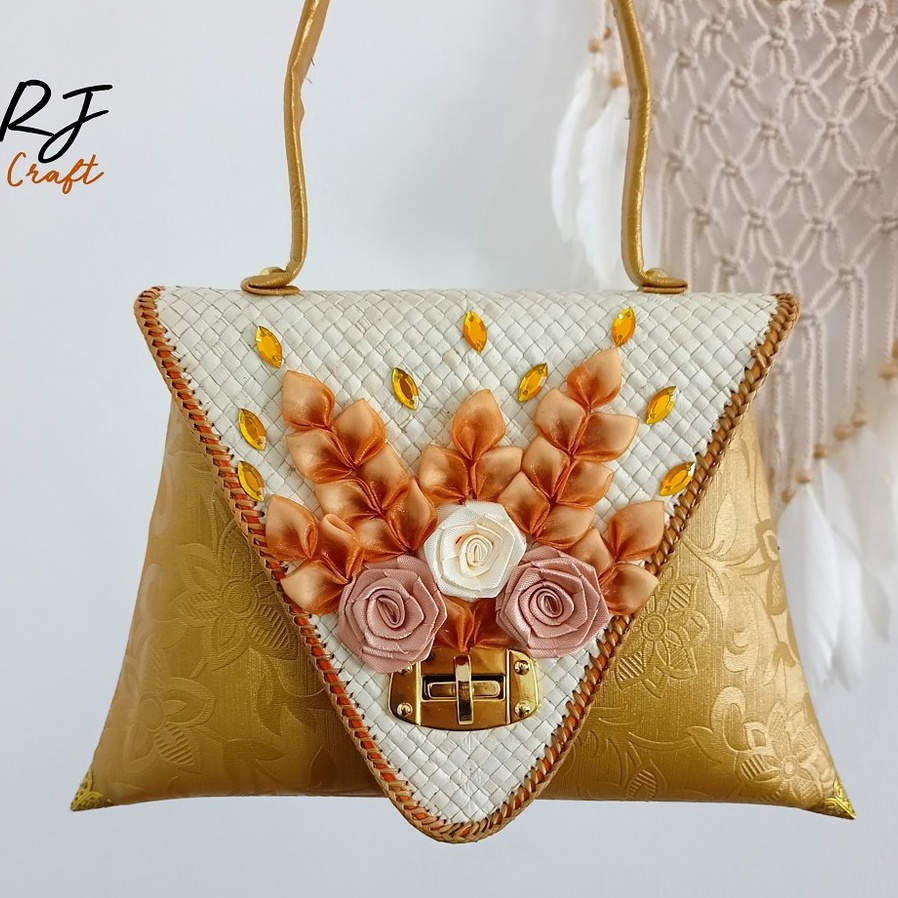 RJ CRAFT - Tas Vinyl Motif Premium Tas Selempang Wanita Sling Bag Tas Pesta Tas Murah Tas Kondangan